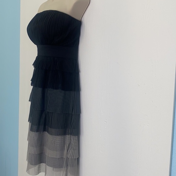 American Rag - Strapless Ruffled Layered  Black And Gray Dress Size Small - Picture 5 of 14